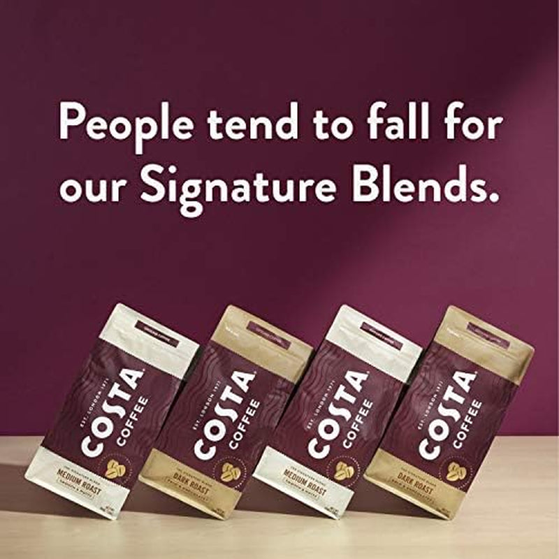 Indulge in Costa Coffee's Signature Blend Medium Roast Whole Beans - 12oz of Pure Coffee Bliss, Rainforest Alliance Certified
