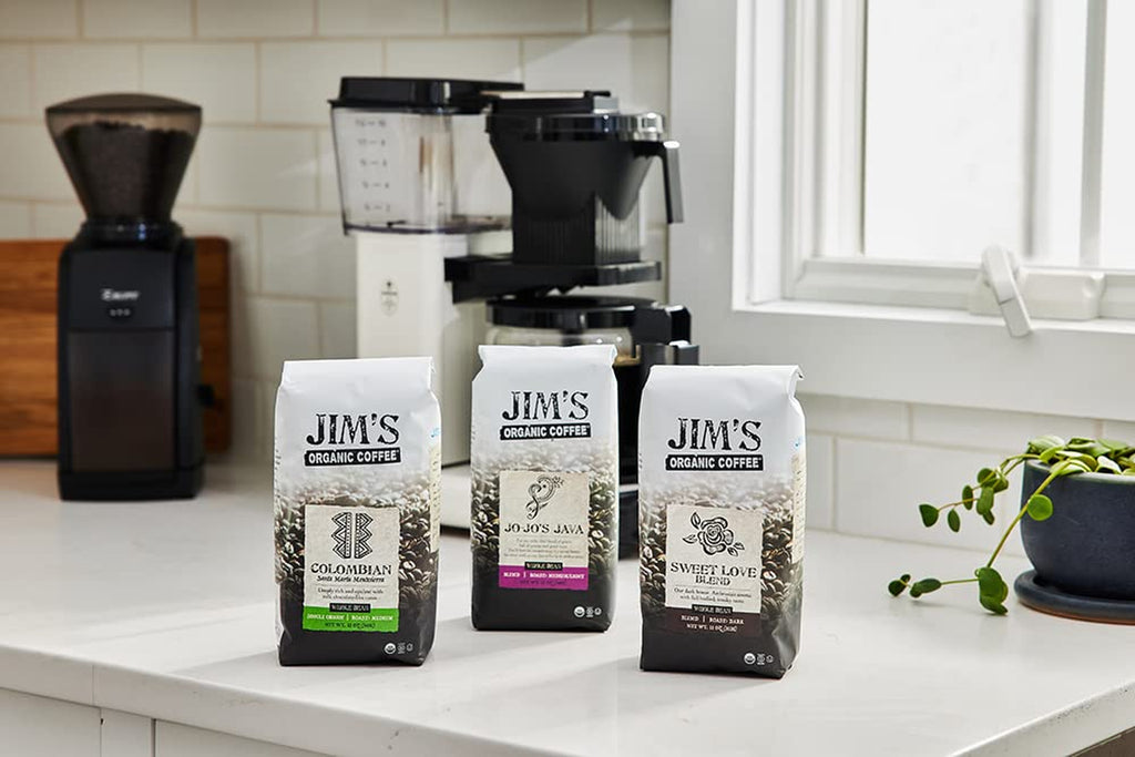 Discover Jim's Organic Colombian Coffee – Premium Medium Roast Whole Beans in a 12 Oz Bag
