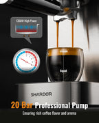 Elevate Your Coffee Experience with the Professional 20 Bar Espresso Machine – Touchscreen, Milk Frother, and Adjustable Temperature for Perfect Cappuccinos and Lattes