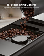 Experience Barista-Quality Coffee at Home with the Fully Automatic 20 Bar Espresso Machine - Customizable Touch Control, Built-In Grinder, and Effortless Milk Frothing