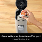 Experience Ultimate Coffee Bliss with the Compact Pods & Grounds Single-Serve Coffee Maker - K-Cup Compatible, Brew Grounds or Pods, Perfect for Iced Coffee Lovers!