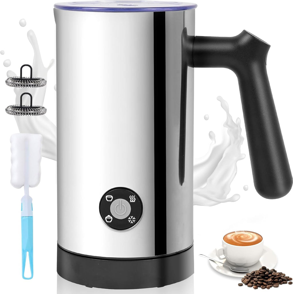 Elevate Your Coffee Experience with the 4-in-1 Milk Frother and Steamer - 10.6oz Electric Milk Maker for Perfect Lattes and Cappuccinos