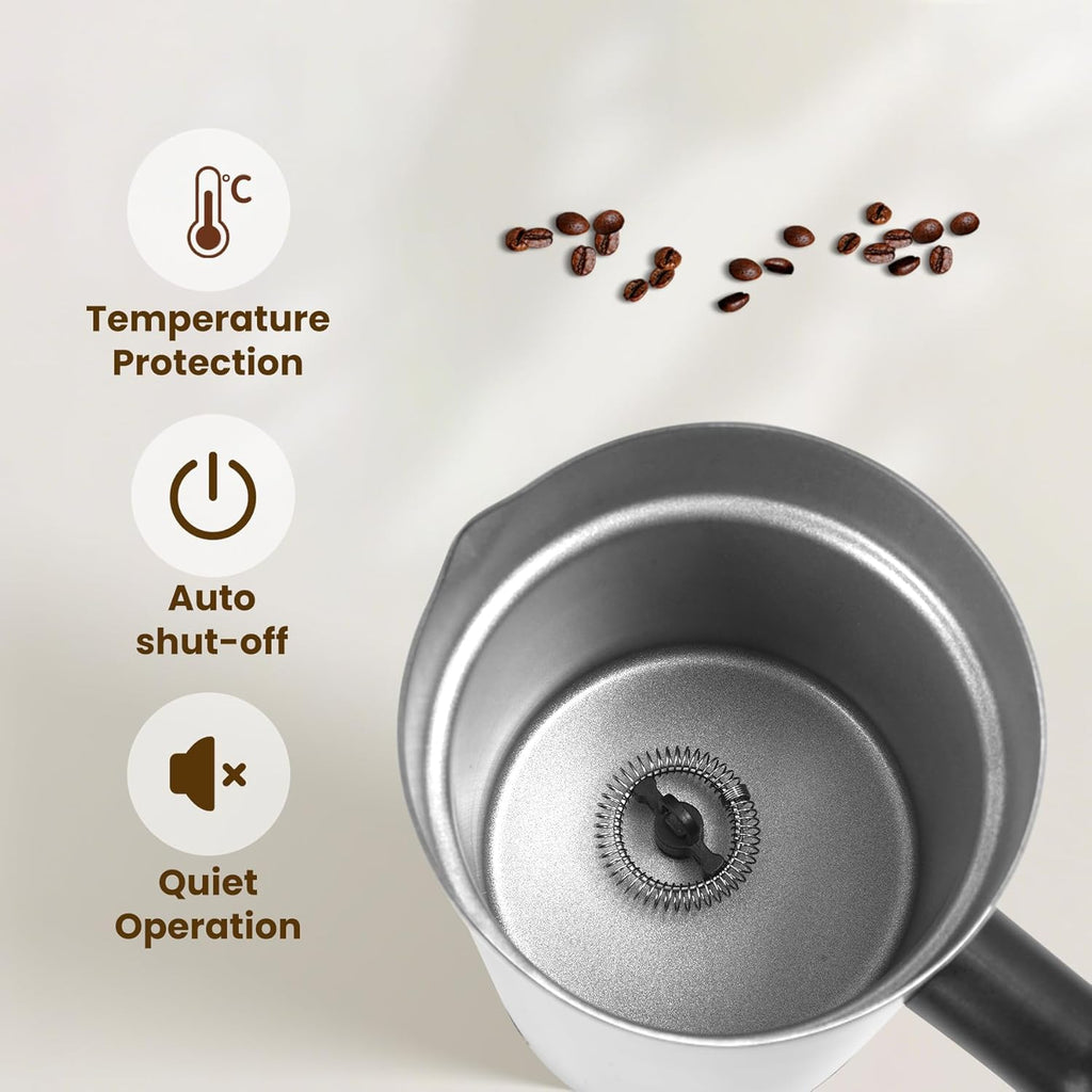 Elevate Your Coffee Experience with the 4-in-1 Milk Frother and Steamer - 10.6oz Electric Milk Maker for Perfect Lattes and Cappuccinos