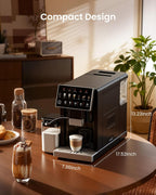 Experience Barista-Quality Coffee at Home with the Fully Automatic 20 Bar Espresso Machine - Customizable Touch Control, Built-In Grinder, and Effortless Milk Frothing