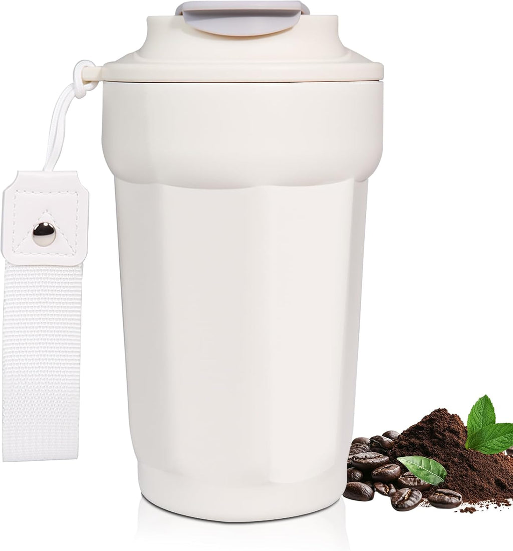 2 Cup Stovetop Espresso Maker Stainless Steel Moka Pot Stove Top Percolator Italian Coffee Makers Insulated Coffee Tumbler 450Ml Travel Coffee Mug 316 Stainless Steel Direct Drink Opening