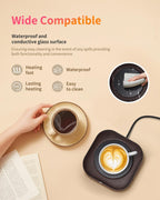 Mug Warmer - 3-Temp Settings Coffee Mug Warmer for Desk with 4 Hrs Auto Shut Off