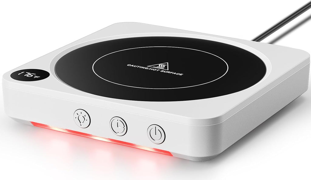 Elevate Your Coffee Experience with the 36W Wood Coffee Mug Warmer - Customizable Temperature Control and Auto Shut Off for Ultimate Convenience