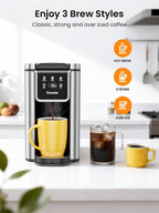 Versatile K Cup Coffee Maker with Strong Brew Setting - 50Oz Removable Tank for Hot & Iced Coffee, Perfect for Home and Office Use