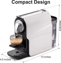 Beanglass Espresso Machine - Compact Capsule Coffee Maker with 20 Bar Pressure for Perfect Espresso and Lungo