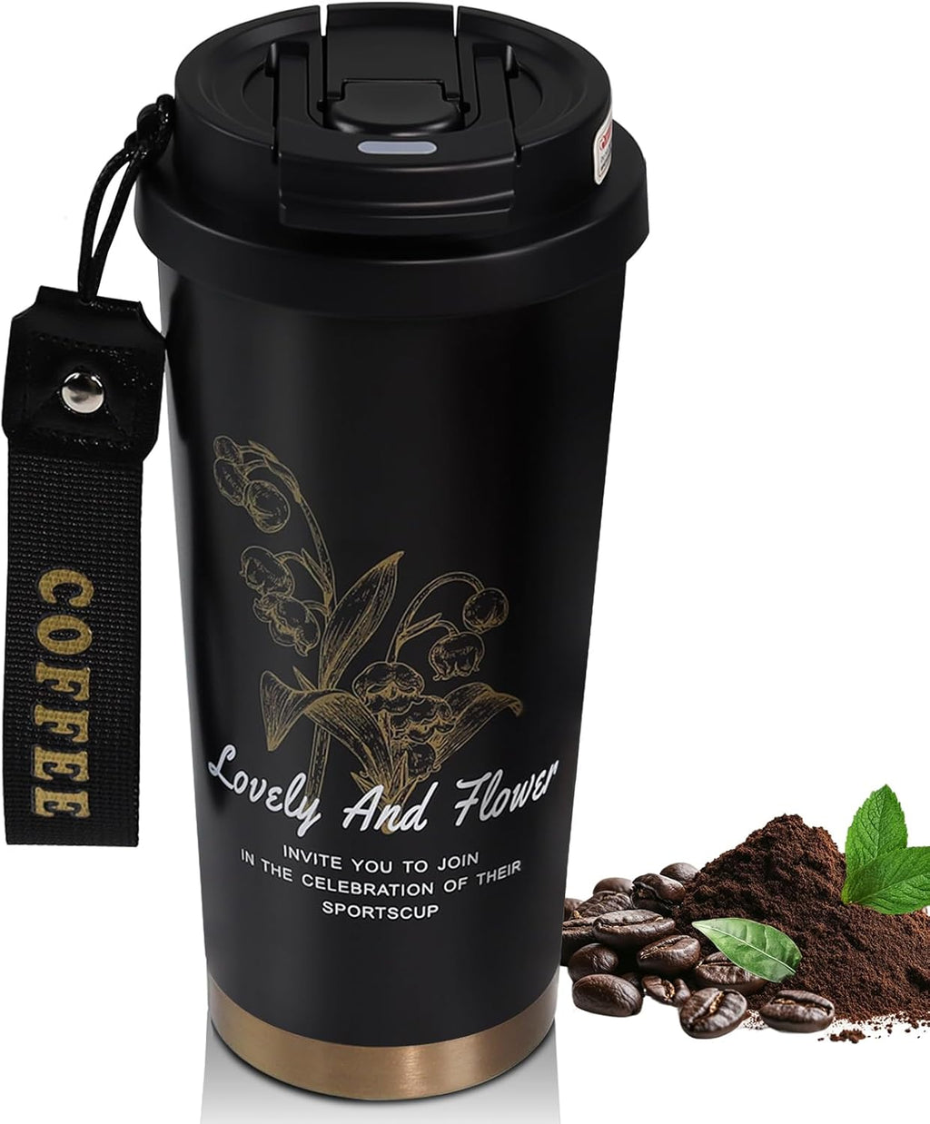 Insulated Coffee Tumbler 530Ml Travel Mug 316 Stainless Steel Dual Drink Openings 9 Cup Aluminum Espresso Stovetop Moka Pot Express Coffee Maker Percolator Italian Classic Mocha Coffee