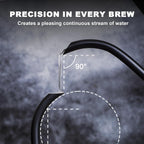 Elevate Your Brewing Experience with the Premium Gooseneck Electric Kettle - 1L Stainless Steel Hot Water Kettle for Perfect Coffee & Tea, 1000W with Built-In Thermometer and Auto Shut-Off in Sleek Black Design