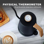 Elevate Your Brewing Experience with the Premium Gooseneck Electric Kettle - 1L Stainless Steel Hot Water Kettle for Perfect Coffee & Tea, 1000W with Built-In Thermometer and Auto Shut-Off in Sleek Black Design