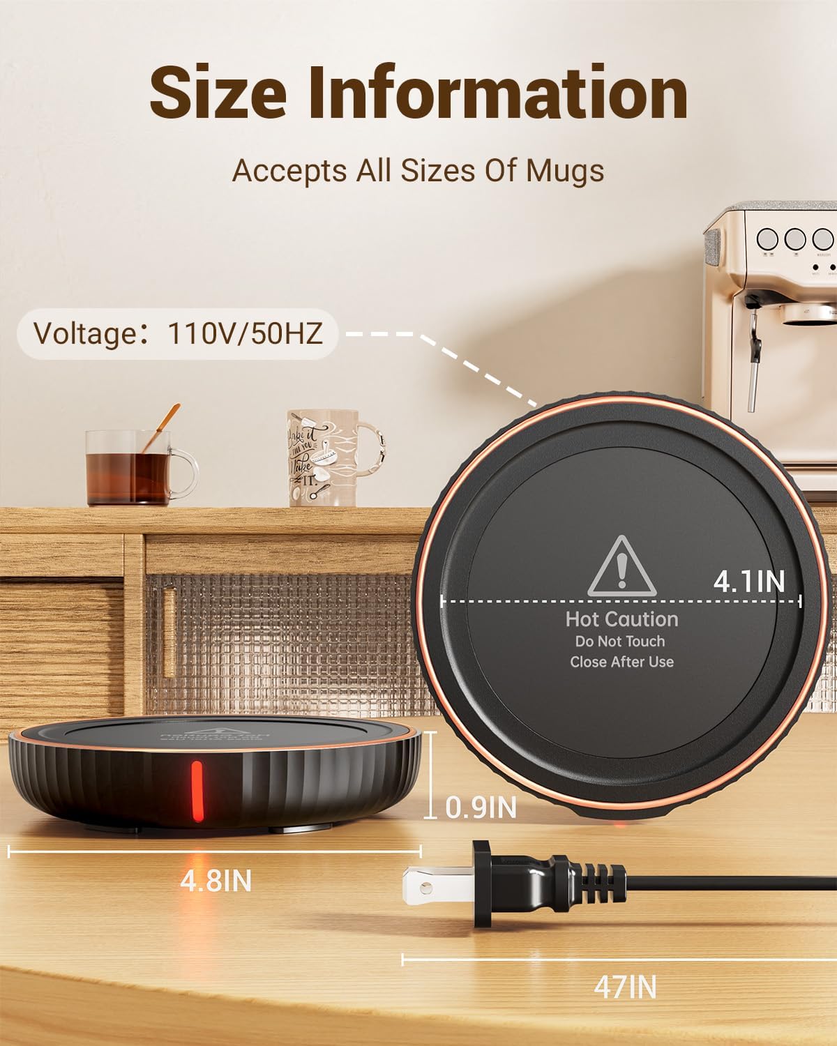 Coffee Cup Mug Warmer for Desk,  Electric Mug Heater for Beverages, Milk & Tea