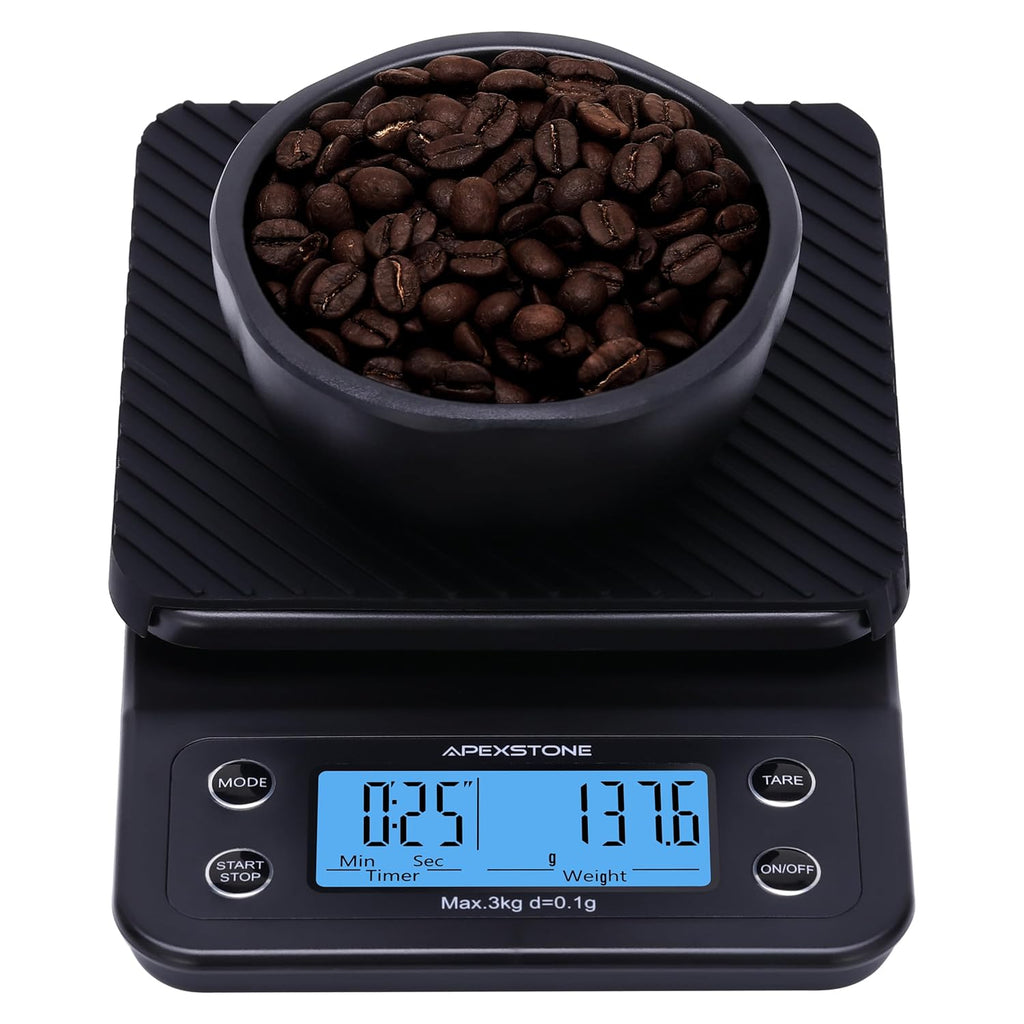 Precision Digital Espresso Coffee Scale with Timer - Your Essential Tool for Perfect Pour Over Brewing (Batteries Included)