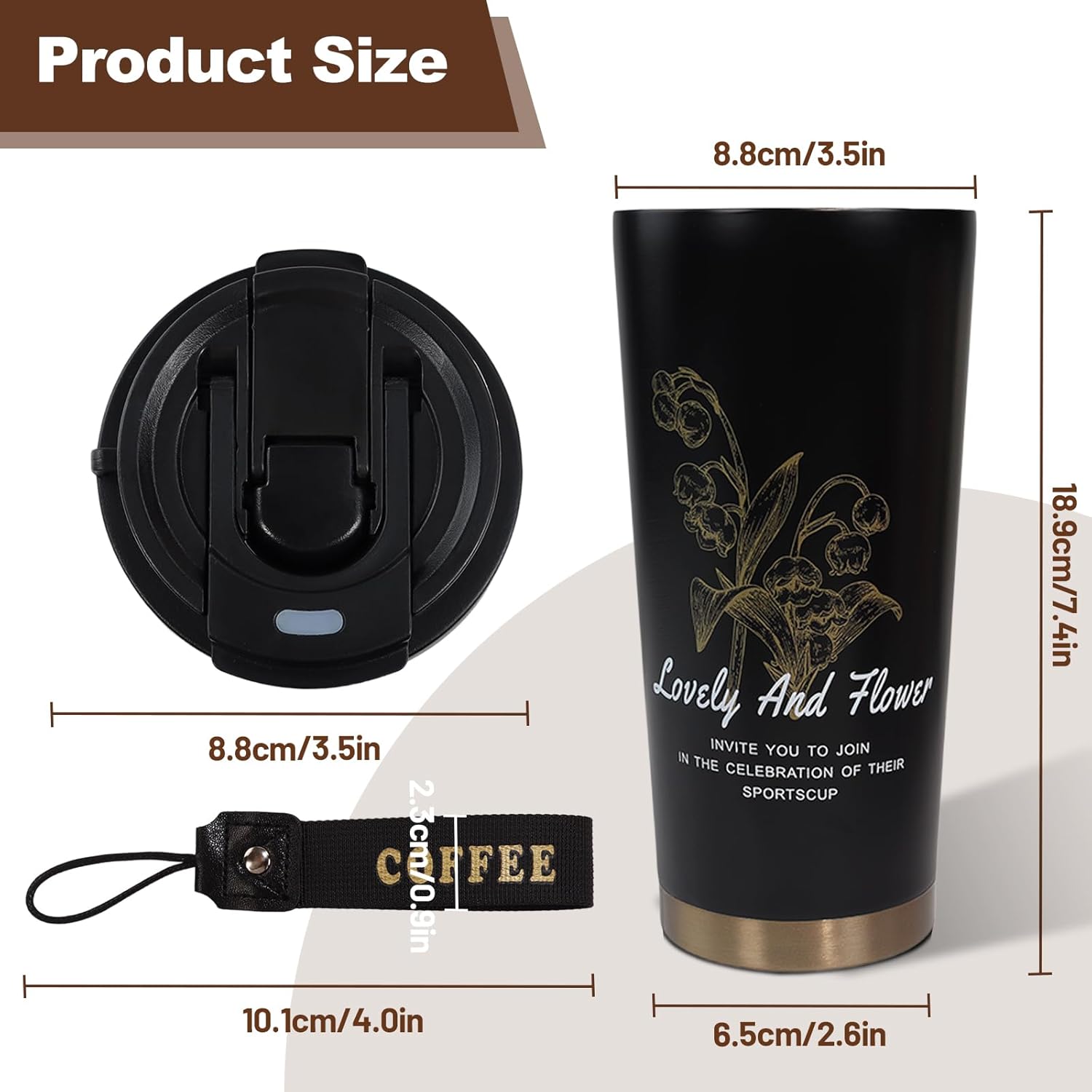 Insulated Coffee Tumbler 530Ml Travel Mug 316 Stainless Steel Dual Drink Openings 9 Cup Aluminum Espresso Stovetop Moka Pot Express Coffee Maker Percolator Italian Classic Mocha Coffee