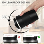 Insulated Travel Coffee Mug, Spill & Leak Proof, Reusable Thermal Coffee Cup with Lid for Hot & Cold Drinks (Black, 12 OZ)