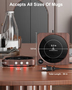 Elevate Your Coffee Experience with the 36W Wood Coffee Mug Warmer - Customizable Temperature Control and Auto Shut Off for Ultimate Convenience