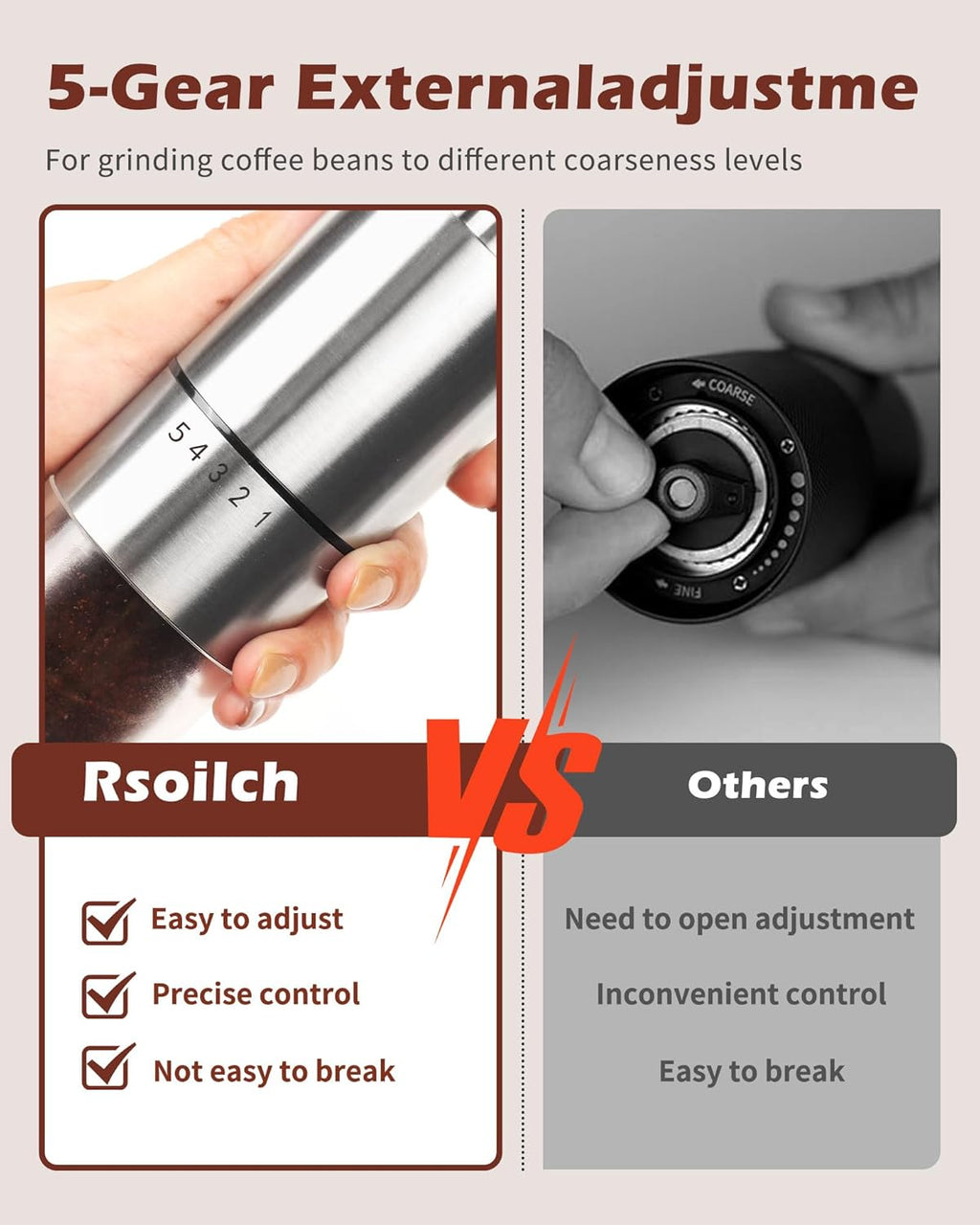 Elevate Your Coffee Experience: Manual Coffee Grinder with Ceramic Burr for Perfect Brews Anywhere