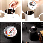Elevate Your Coffee Game with the Professional Stainless Steel Milk Frothing Thermometer - Perfect for Lattes, Cappuccinos, and More!