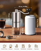 Elevate Your Coffee Experience: Manual Coffee Grinder with Ceramic Burr for Perfect Brews Anywhere