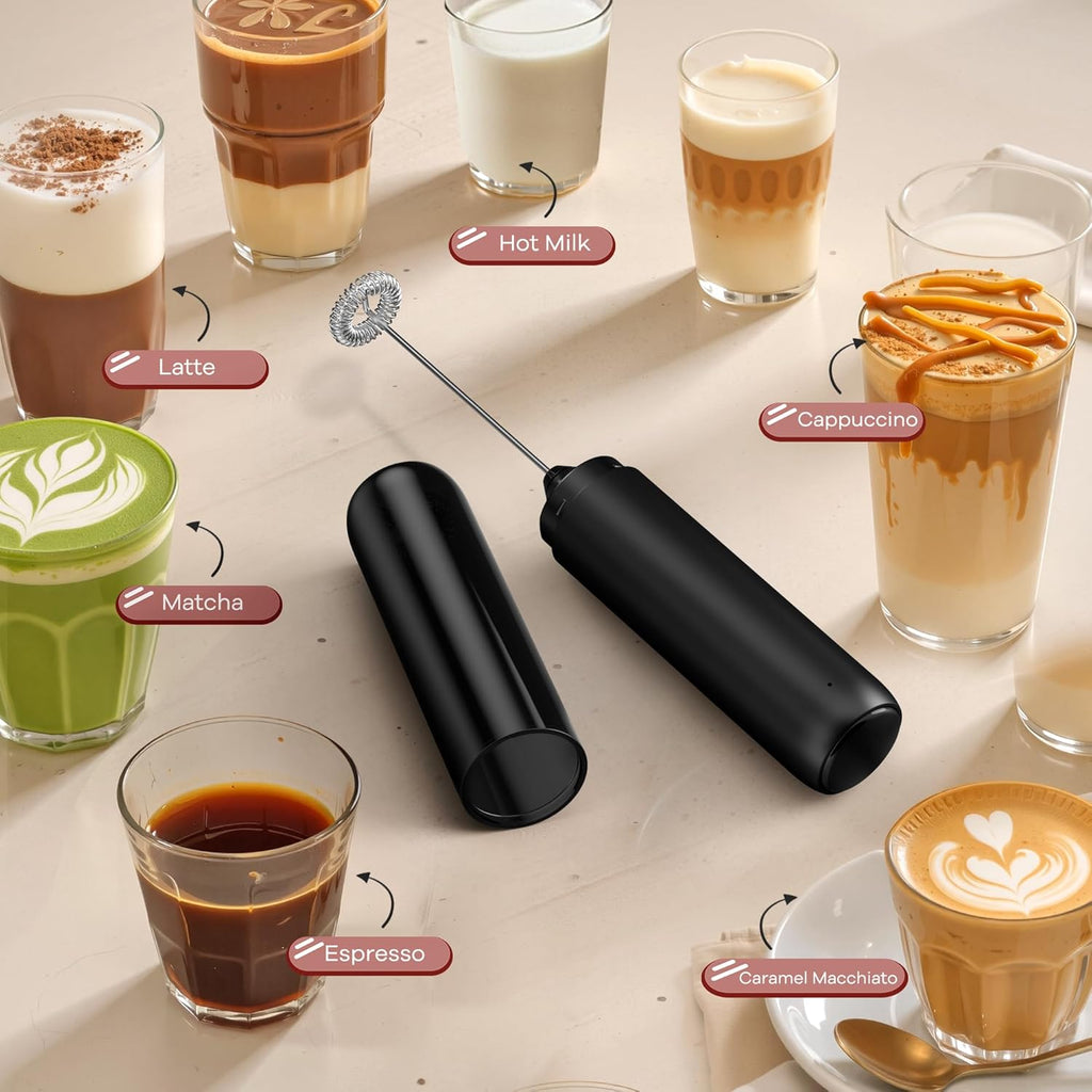Ultimate Rechargeable Milk Frother - Handheld Electric Whisk for Perfect Coffee, Matcha, Lattes, and Hot Chocolate!