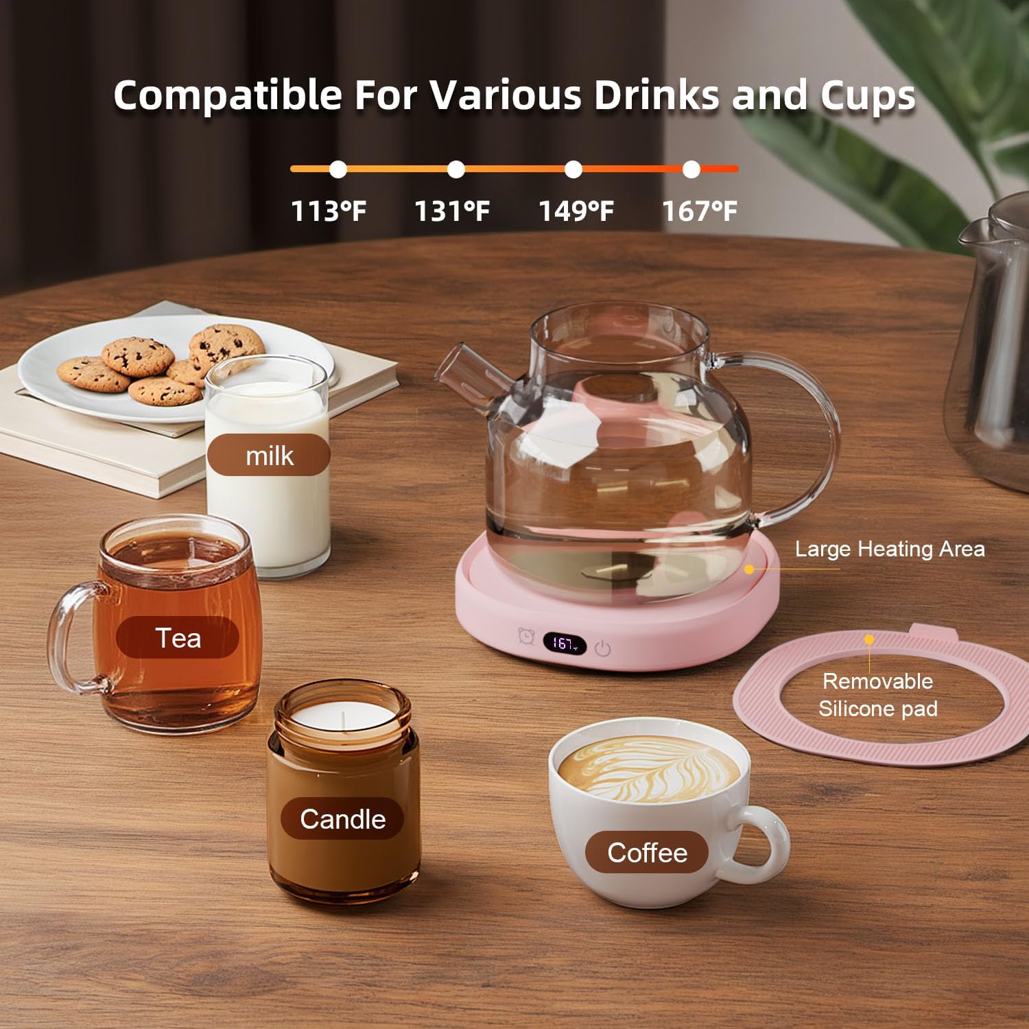 Coffee Mug Warmer & You are Awesome Mug Set, 4 Temperature Control 