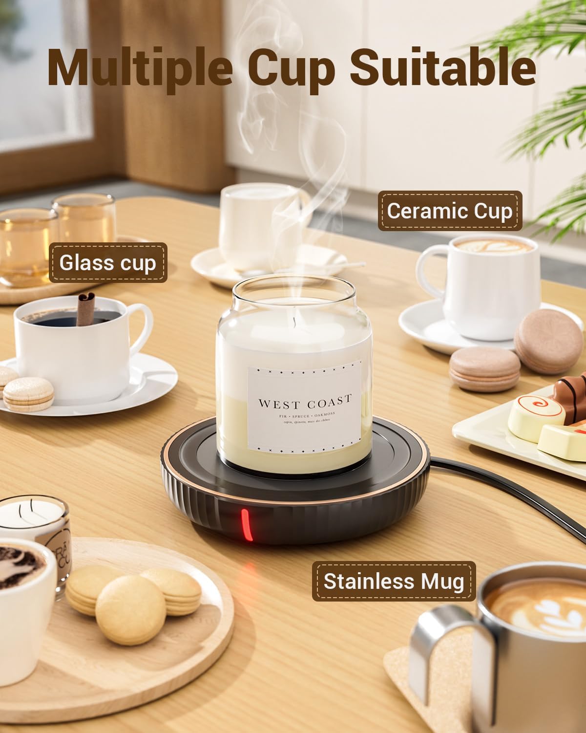 Coffee Cup Mug Warmer for Desk,  Electric Mug Heater for Beverages, Milk & Tea
