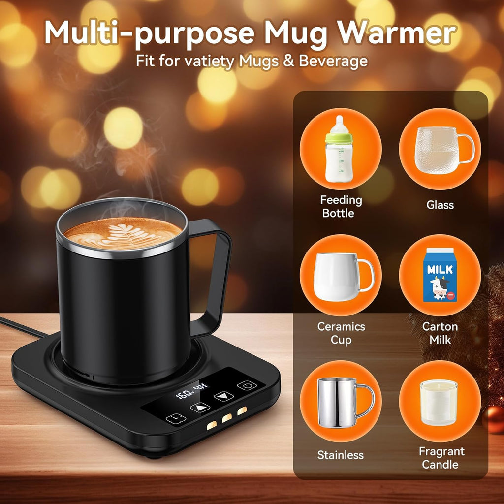  Electric Coffee Cup Warmer with 16Oz Heated Mug with Auto Shut off & 9 Temp Settings