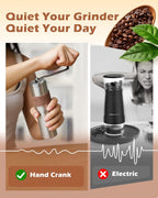 Premium Portable Manual Coffee Grinder with Ceramic Burr Mill - Adjustable Settings for Espresso & French Press - Perfect for Home & Camping - 2 Cups Capacity (1.2Oz)