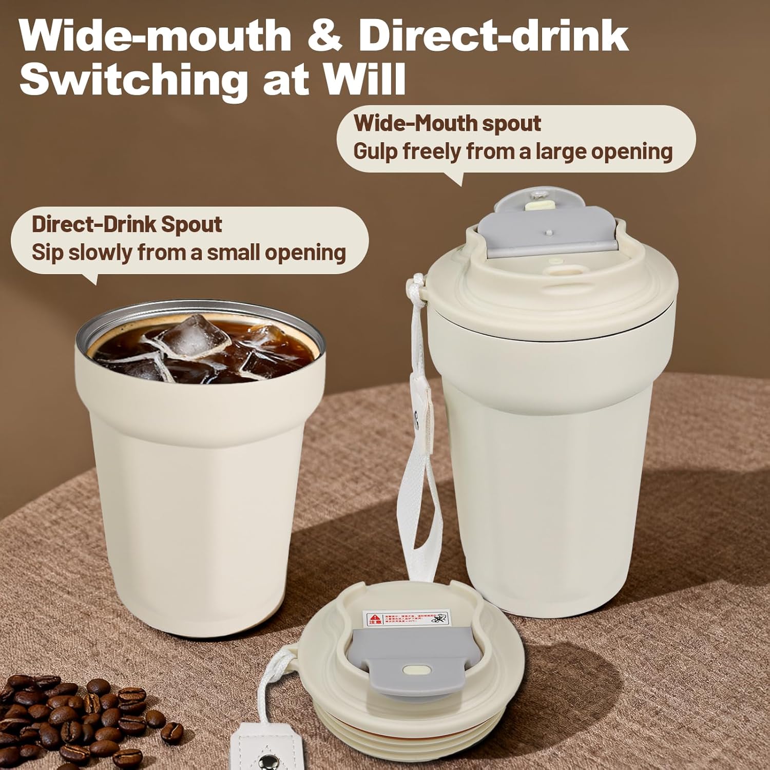 2 Cup Stovetop Espresso Maker Stainless Steel Moka Pot Stove Top Percolator Italian Coffee Makers Insulated Coffee Tumbler 450Ml Travel Coffee Mug 316 Stainless Steel Direct Drink Opening