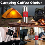 Travel-Friendly Electric Burr Coffee Grinder - Adjustable Mill with Carry Bag (Red)
