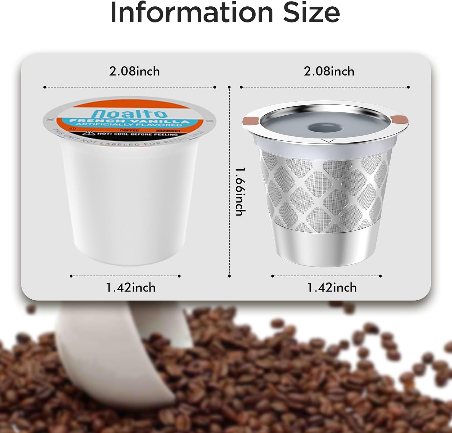 Eco-Friendly Universal Stainless Steel Reusable K Cup Coffee Filters - Perfectly Compatible with K 1.0 & 2.0 Coffee Makers (Set of 2)