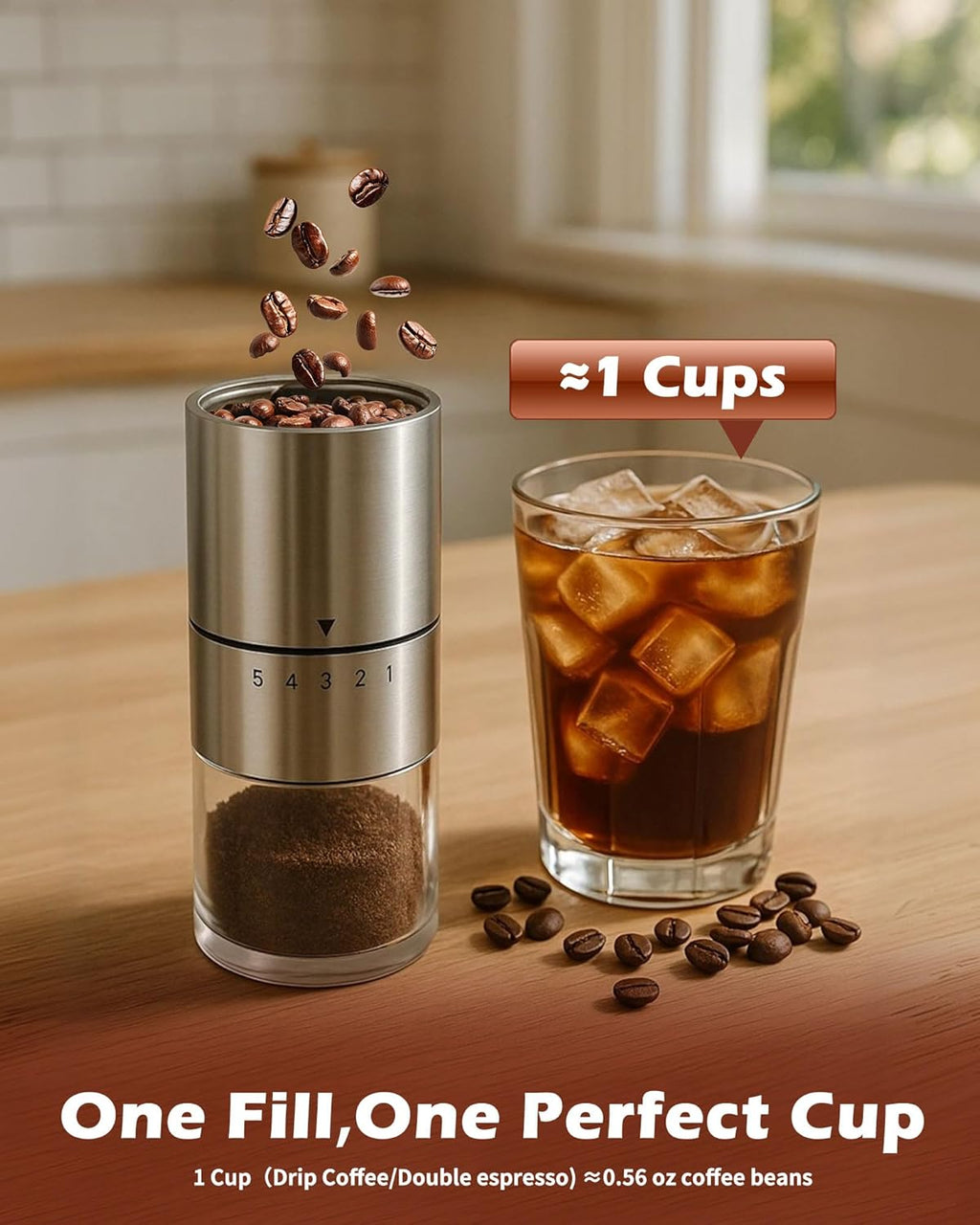 Elevate Your Coffee Experience: Manual Coffee Grinder with Ceramic Burr for Perfect Brews Anywhere