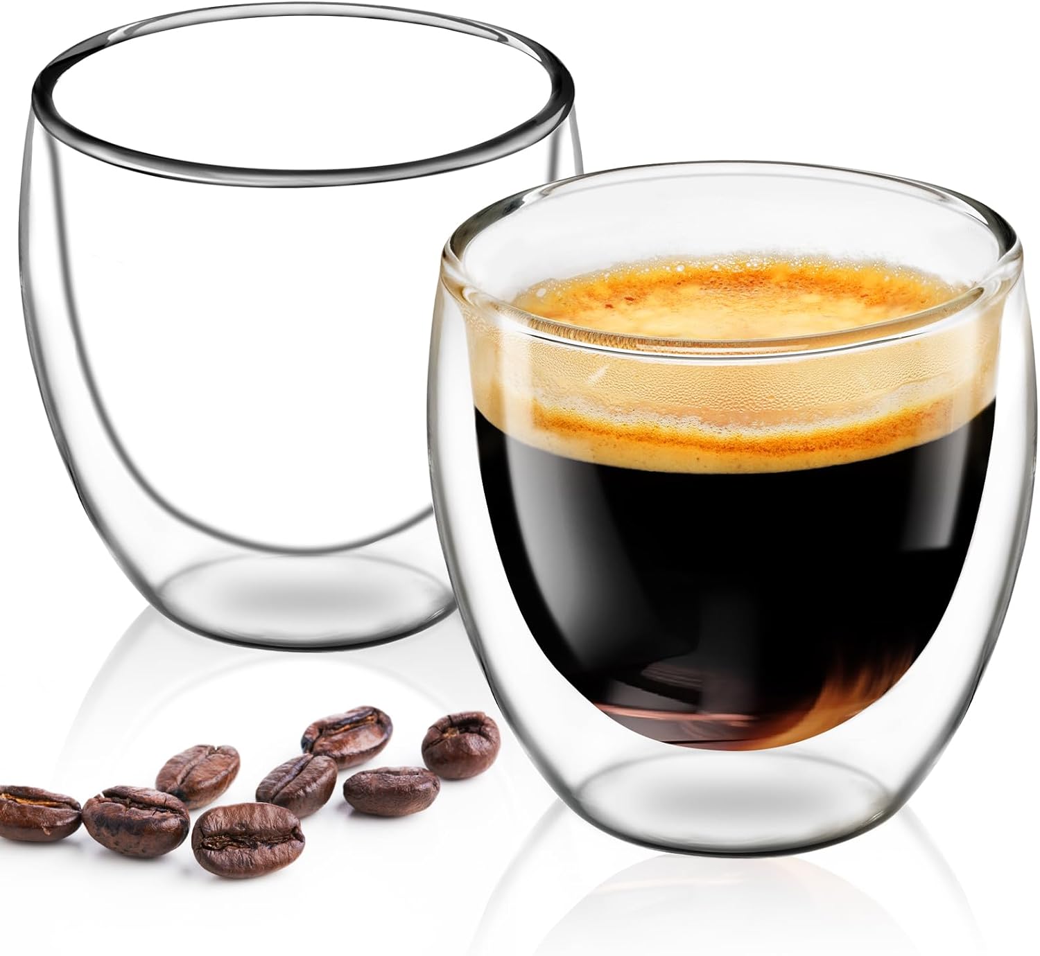 Indulge in Elegance: Set of 2 Insulated Double-Walled Espresso Cups - Perfect for Your Favorite Brews