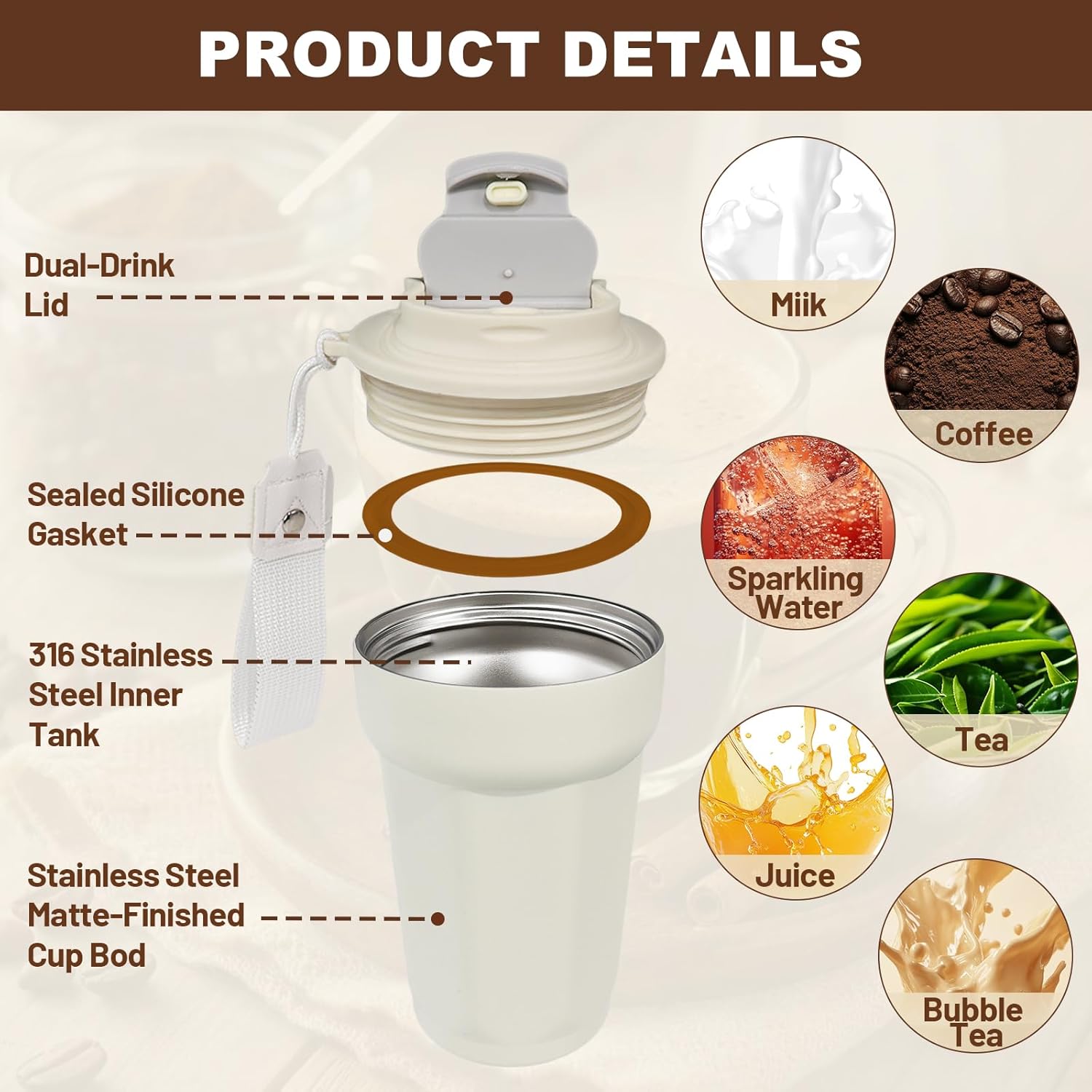 2 Cup Stovetop Espresso Maker Stainless Steel Moka Pot Stove Top Percolator Italian Coffee Makers Insulated Coffee Tumbler 450Ml Travel Coffee Mug 316 Stainless Steel Direct Drink Opening