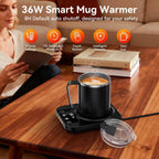  Electric Coffee Cup Warmer with 16Oz Heated Mug with Auto Shut off & 9 Temp Settings
