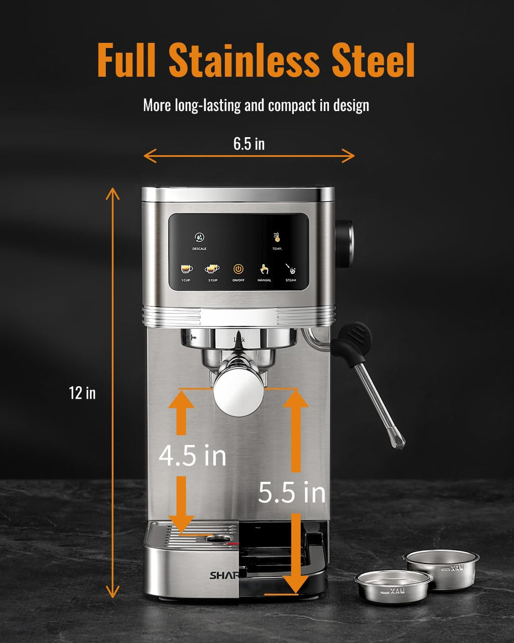 Elevate Your Coffee Experience with the Professional 20 Bar Espresso Machine – Touchscreen, Milk Frother, and Adjustable Temperature for Perfect Cappuccinos and Lattes
