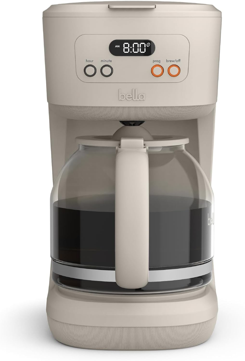 Wake Up to Fresh Brew: 12-Cup Programmable Coffee Maker with Reusable Filter and LCD Display in Oatmilk