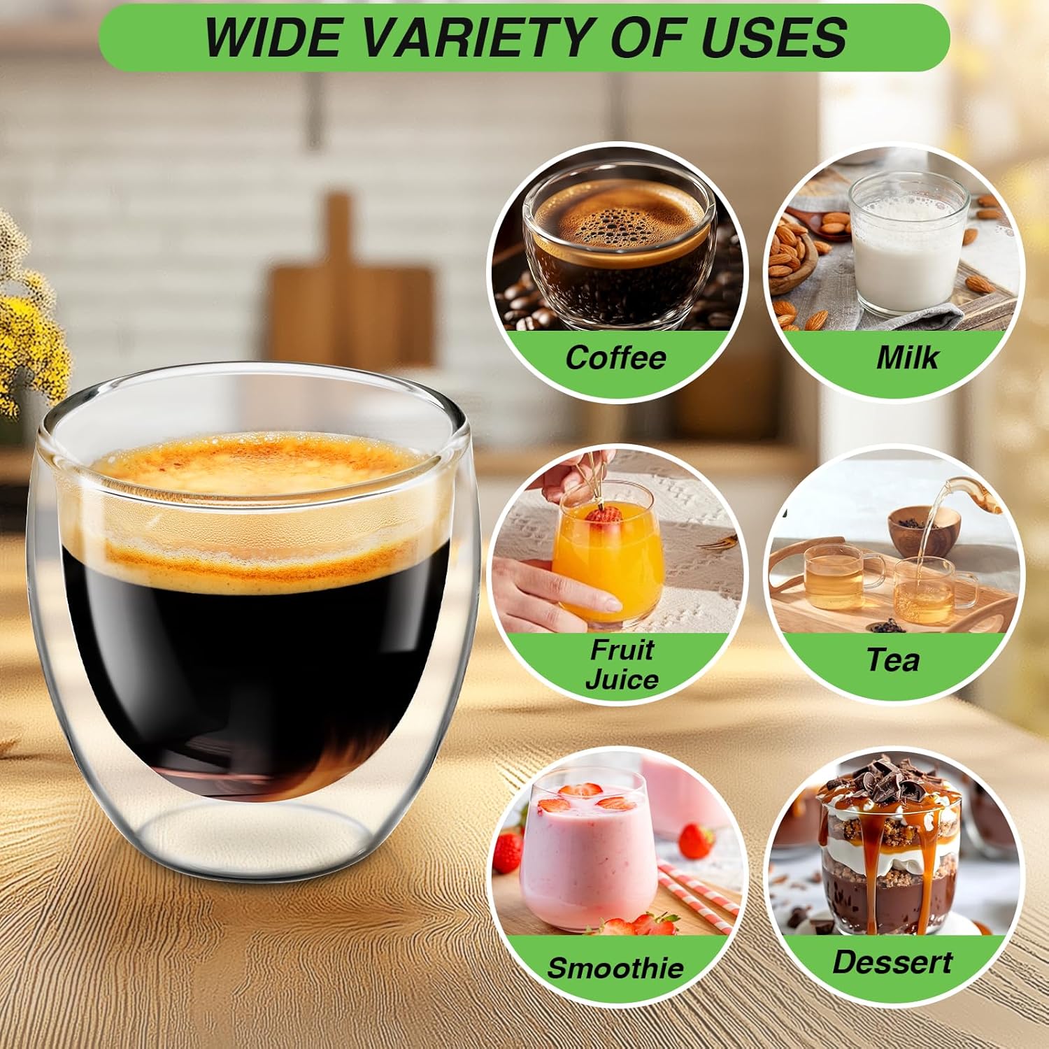 Indulge in Elegance: Set of 2 Insulated Double-Walled Espresso Cups - Perfect for Your Favorite Brews