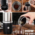 Travel-Friendly Electric Burr Coffee Grinder - Adjustable Mill with Carry Bag (Red)