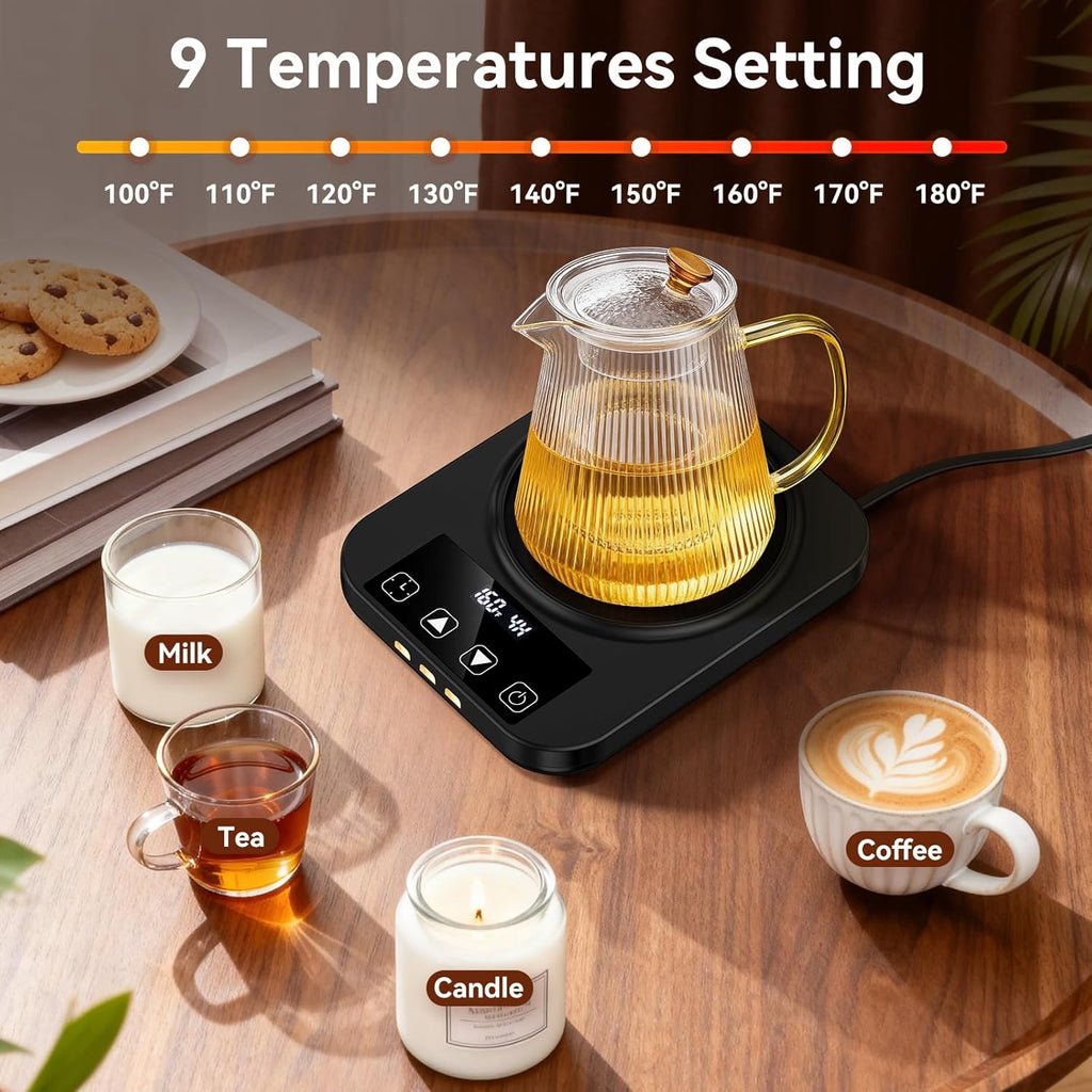  Electric Coffee Cup Warmer with 16Oz Heated Mug with Auto Shut off & 9 Temp Settings