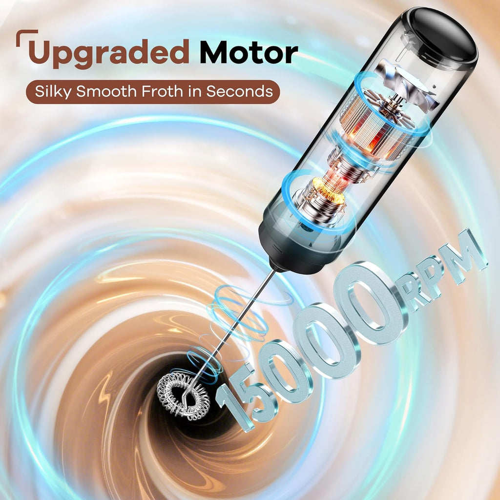 Ultimate Rechargeable Milk Frother - Handheld Electric Whisk for Perfect Coffee, Matcha, Lattes, and Hot Chocolate!