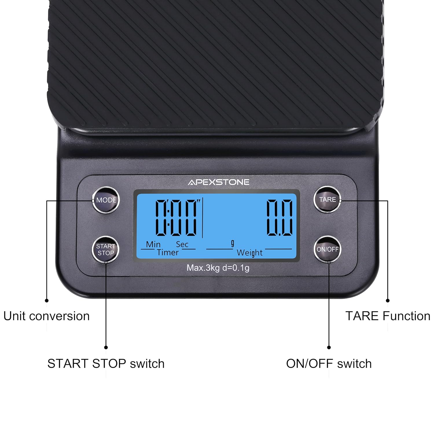 Precision Digital Espresso Coffee Scale with Timer - Your Essential Tool for Perfect Pour Over Brewing (Batteries Included)