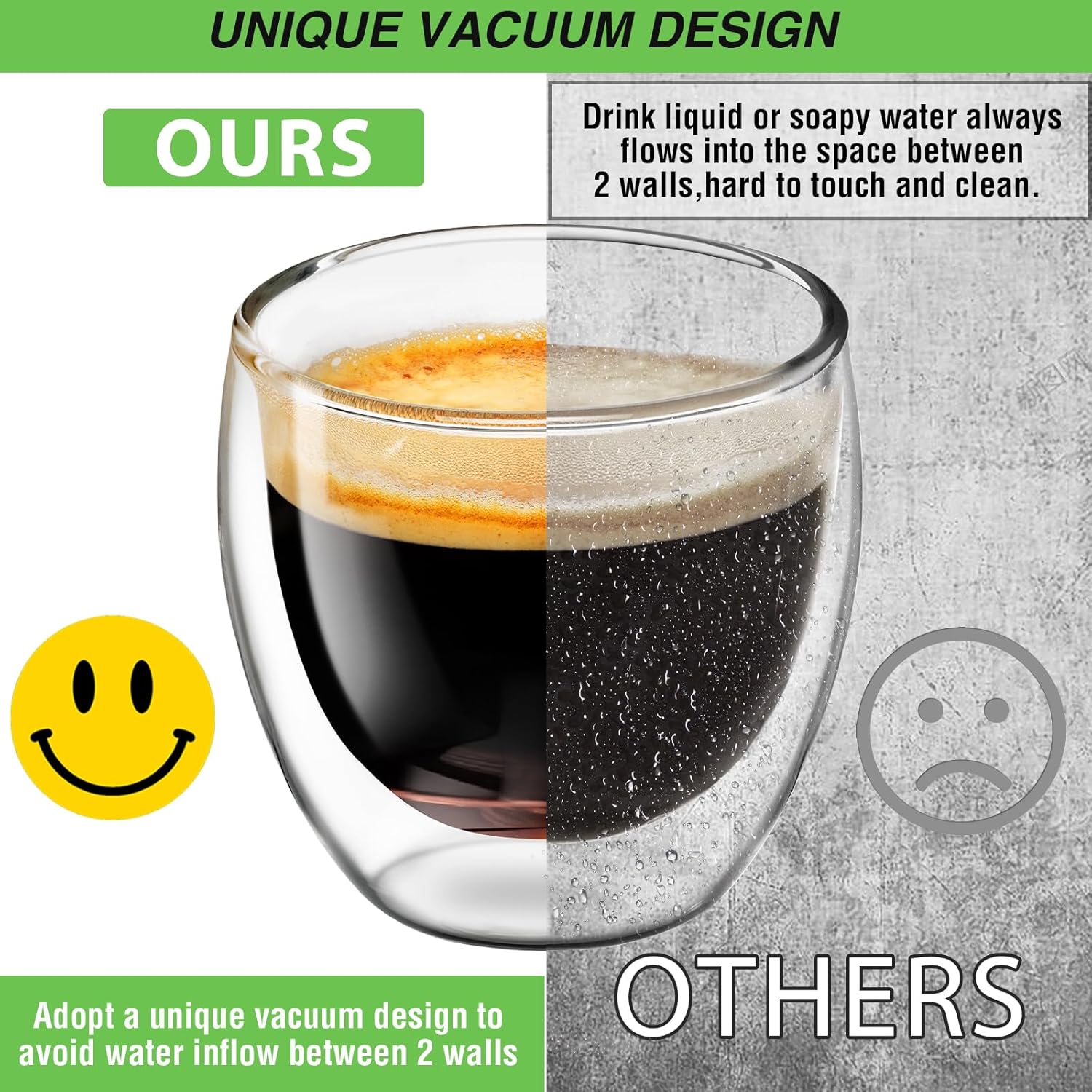 Indulge in Elegance: Set of 2 Insulated Double-Walled Espresso Cups - Perfect for Your Favorite Brews