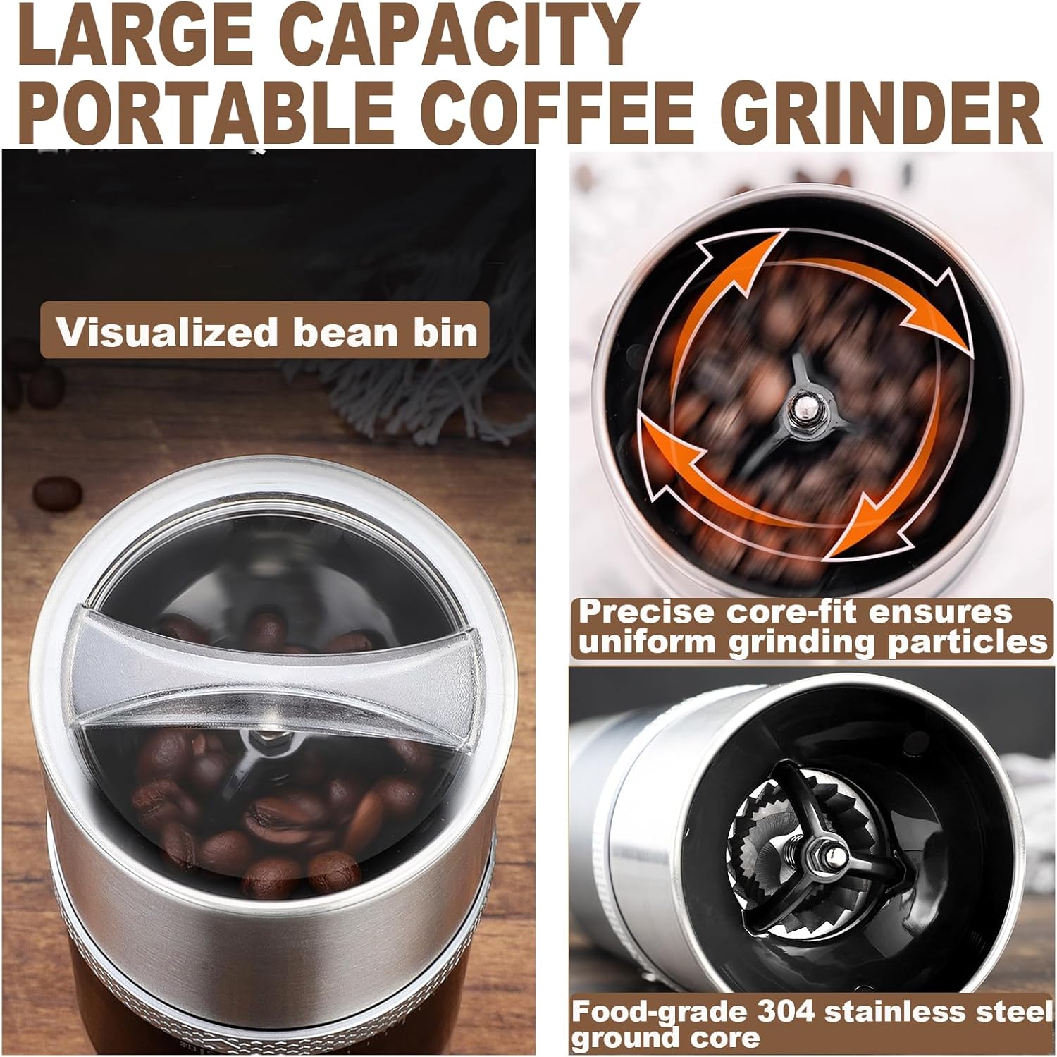 Travel-Friendly Electric Burr Coffee Grinder - Adjustable Mill with Carry Bag (Red)