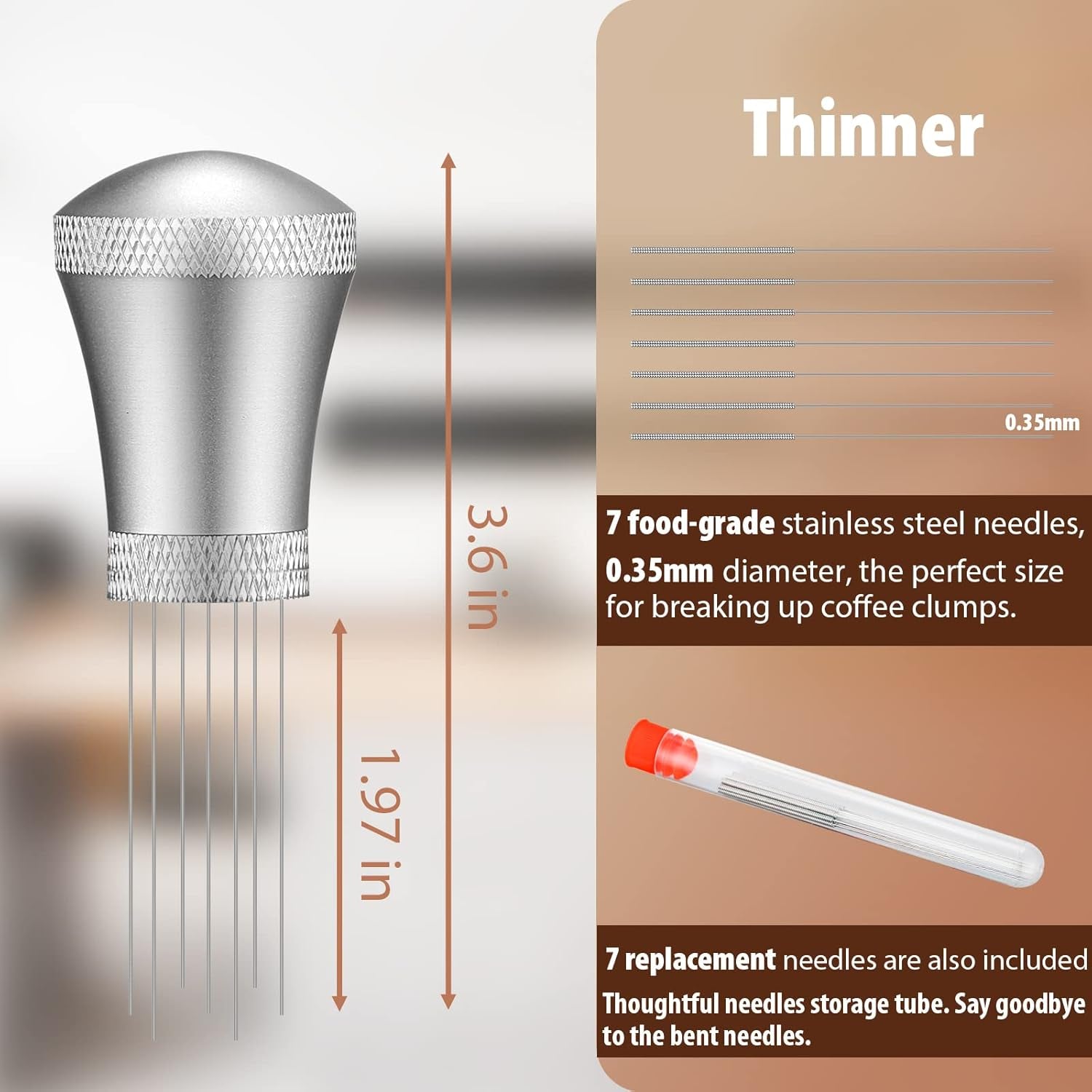 Elevate Your Espresso Experience with the MEION WDT Espresso Distribution Tool - 14 Precision Needles for Perfectly Ground Coffee