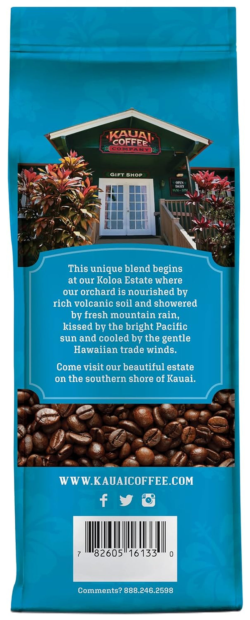 Indulge in the Essence of Hawaii with Koloa Estate Medium Roast Whole Bean Coffee – Smooth, Non-Bitter Pure Arabica with Light Floral Notes – 10oz Pack