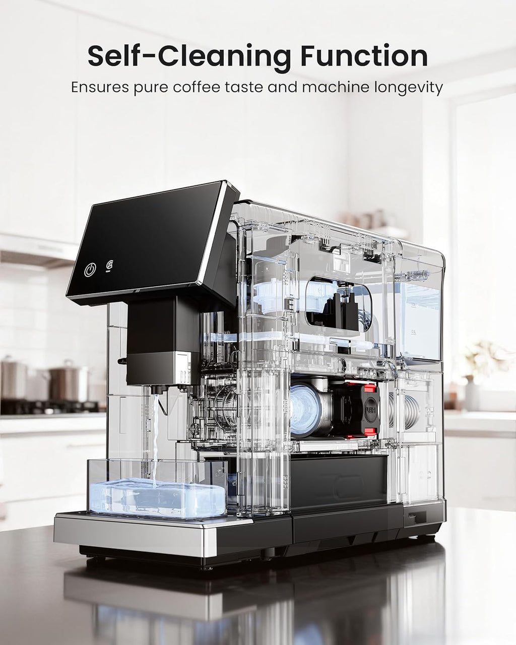 Experience Barista-Quality Coffee at Home with the Fully Automatic 20 Bar Espresso Machine - Customizable Touch Control, Built-In Grinder, and Effortless Milk Frothing