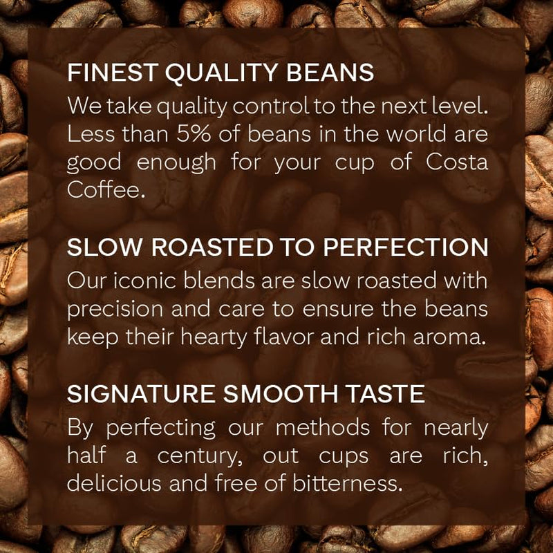 Indulge in Costa Coffee's Signature Blend Medium Roast Whole Beans - 12oz of Pure Coffee Bliss, Rainforest Alliance Certified