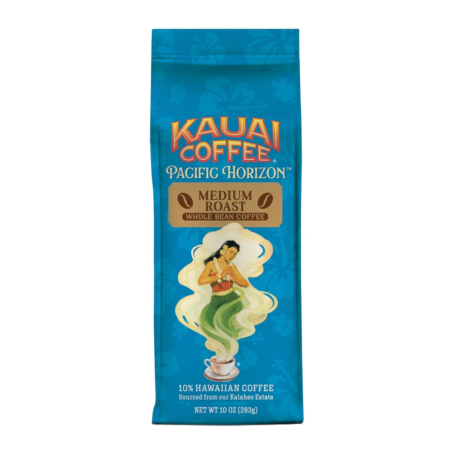 Indulge in the Essence of Hawaii with Koloa Estate Medium Roast Whole Bean Coffee – Smooth, Non-Bitter Pure Arabica with Light Floral Notes – 10oz Pack